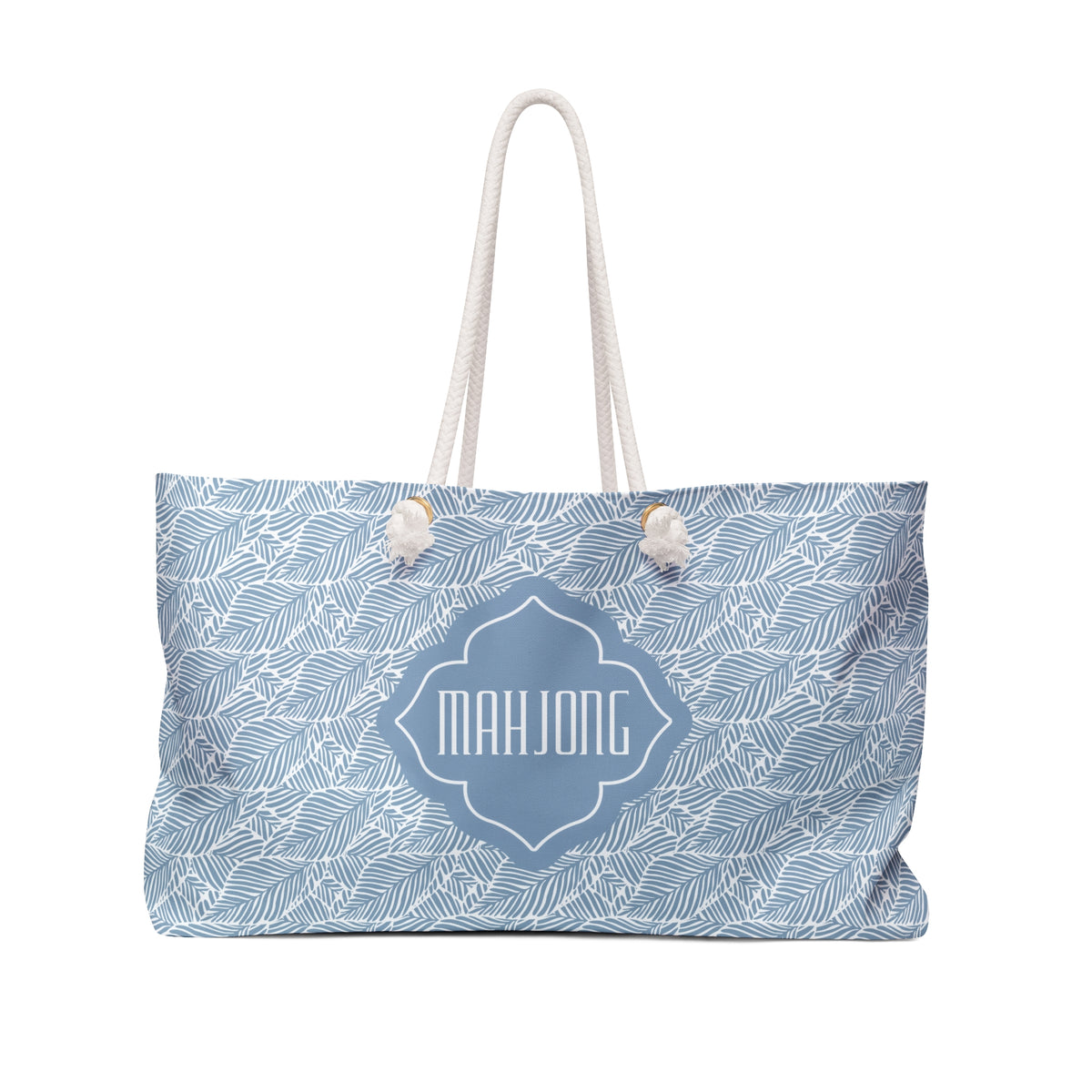 Mahjong Tote Bag — Coastal Leaves Mah Jongg Carryall Bag for Racks & Tiles | 24” × 13” | Isle & Coast Mahjong Collection