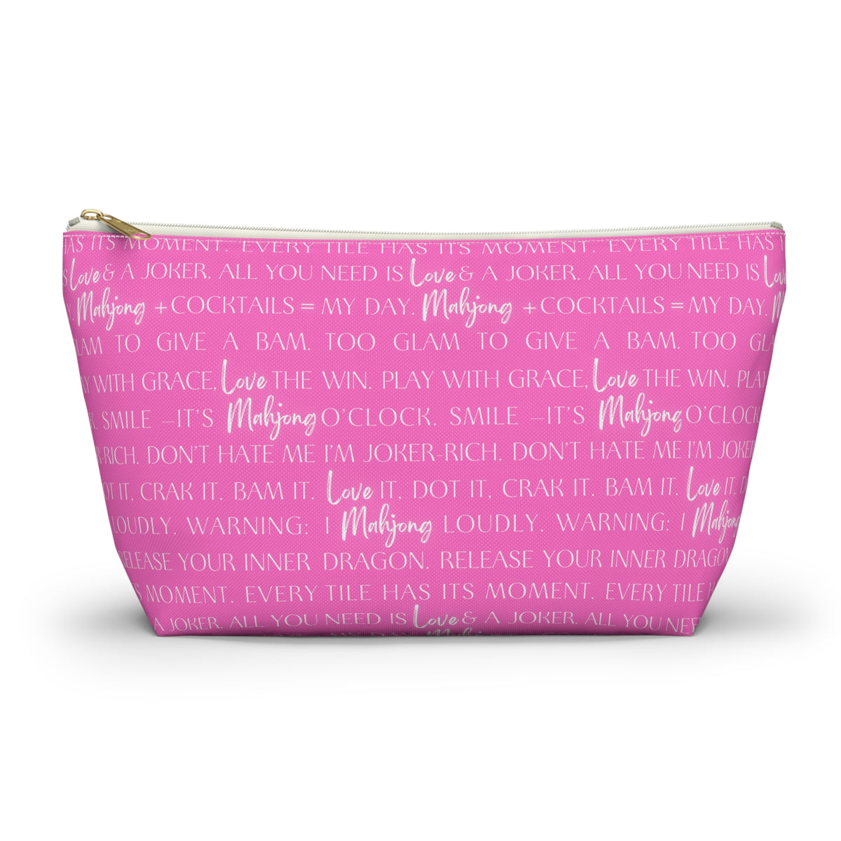 Mahjong Tile Bag — Petal Pink Mah Jongg Tile Storage I Love Mahjong Collection