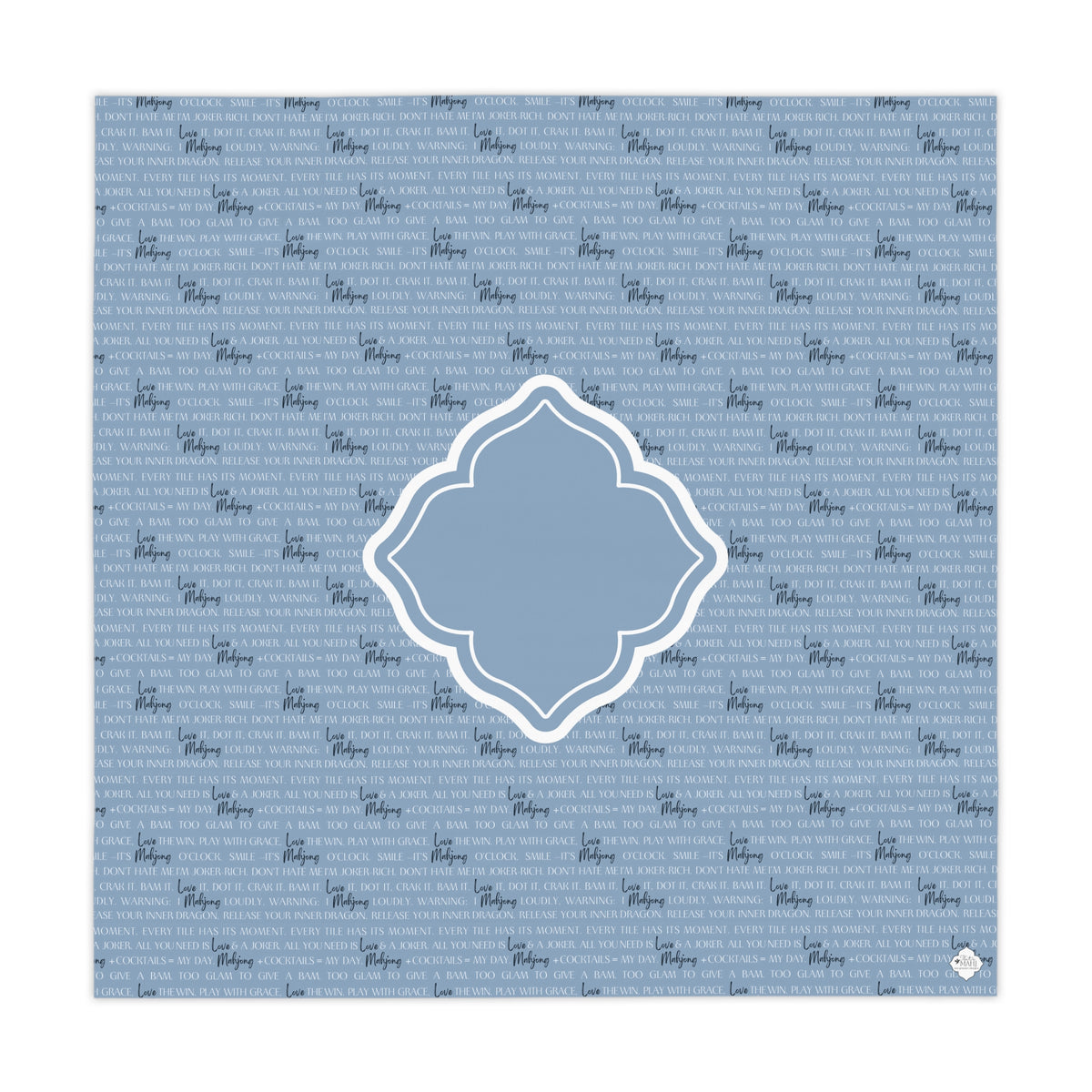 Mahjong Tablecloth — Azure Mist Mah Jongg Table Cover | 55” x 55” I Love Mahjong Collection