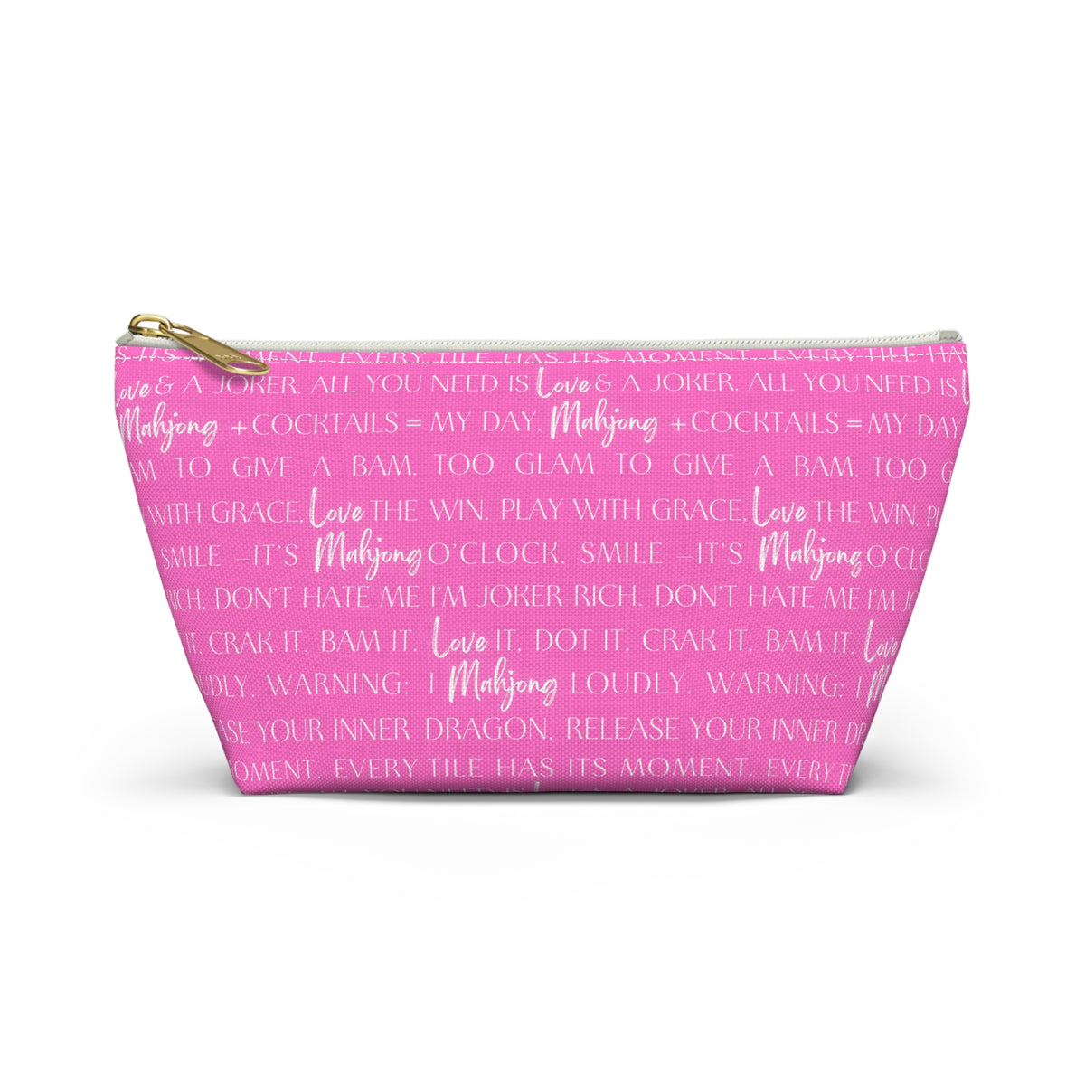 Mahjong Accessories Bag — Petal Pink Dice, Trinket & Coin Purse I Love Mahjong Collection