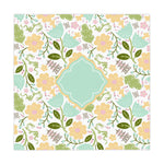 Mahjong Tablecloth — Seafoam Blooms Mah Jongg Table Cover | 55” x 55” I The Wan Garden Mahjong Collection