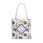 Mahjong Bag "Too Glam to Give a Bam" — Lavender Blooms Mah Jongg Carryall Bag | 18” × 18” × 3” | Handle 28” I The Wan Garden Mahjong Collection