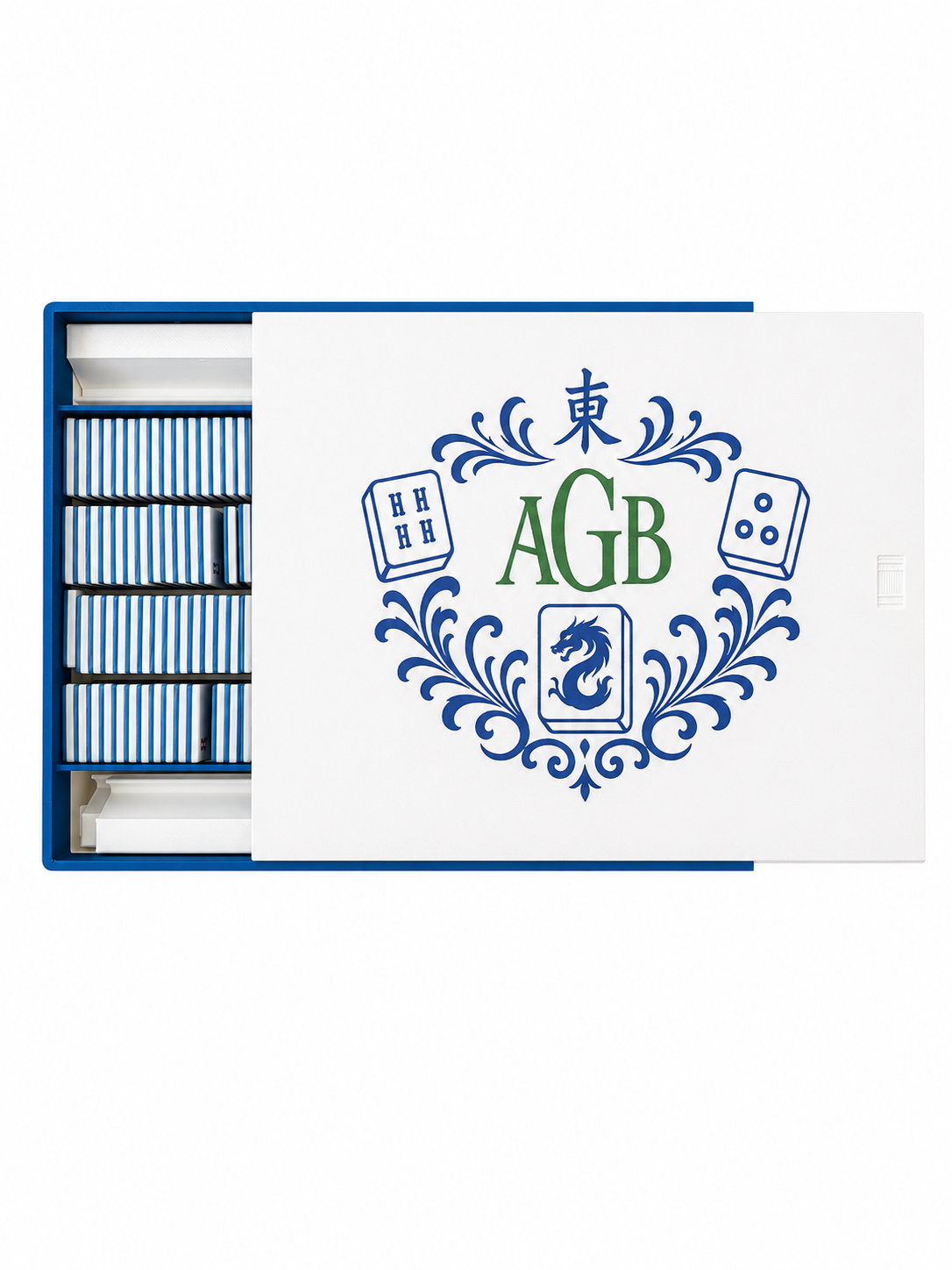 Tropical Mahjong Tiles I On the Go Travel Set I Custom Lid Edition