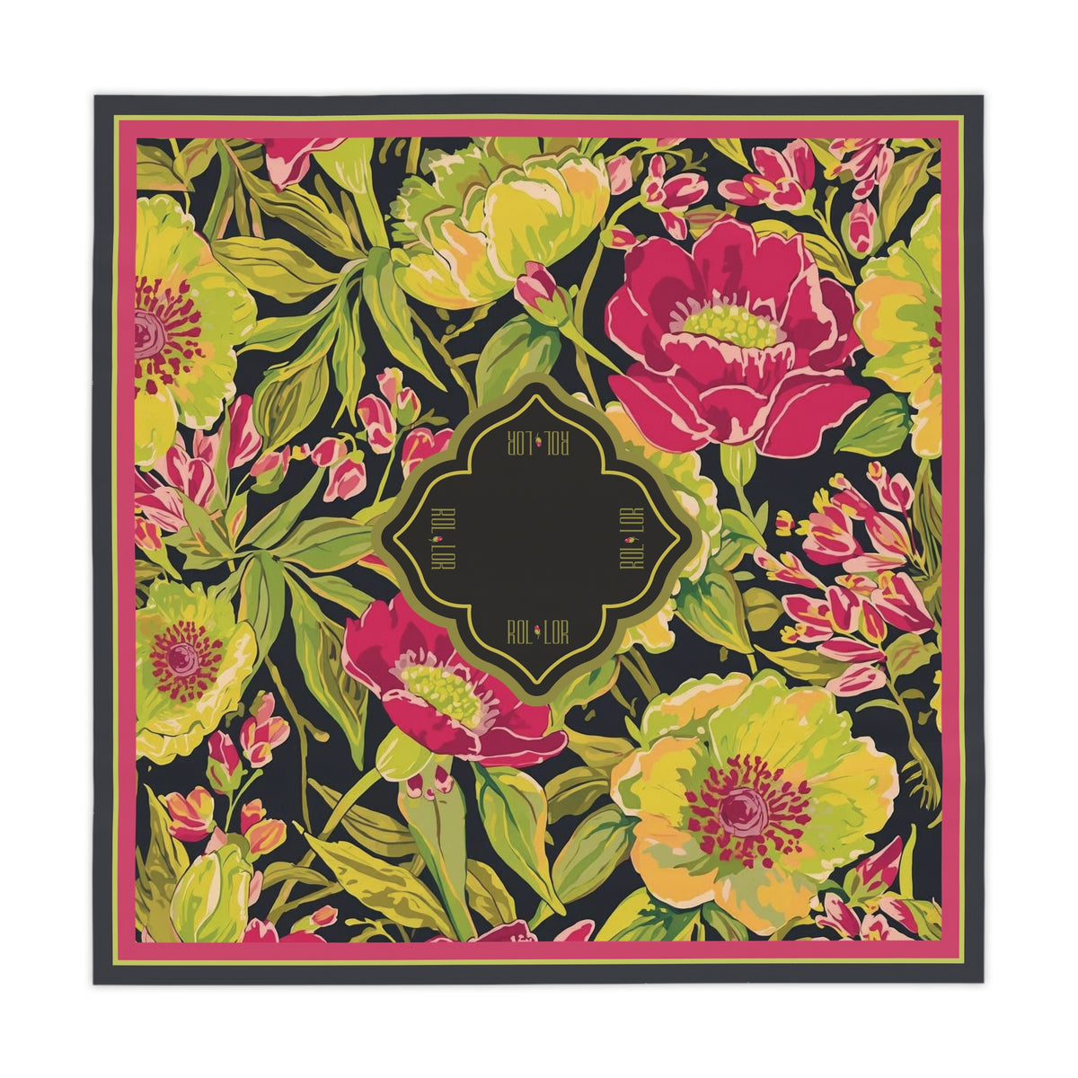 Mahjong Tablecloth — Rosé Coreopsis Briar Mah Jongg Table Cover | 55” x 55” I Rosé Coreopsis Mahjong Collection