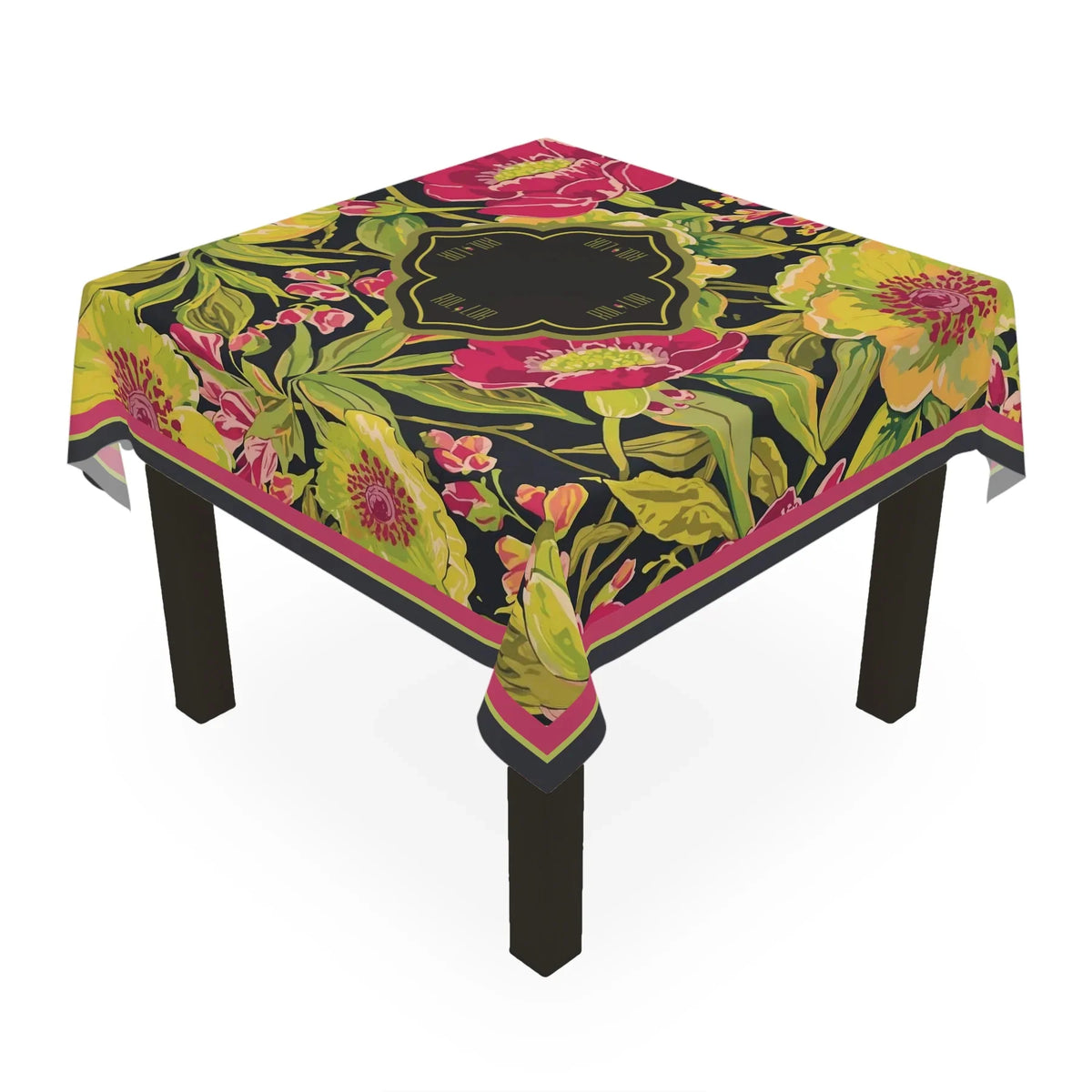 Mahjong Tablecloth — Rosé Coreopsis Briar Mah Jongg Table Cover | 55” x 55” I Rosé Coreopsis Mahjong Collection