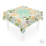 Mahjong Tablecloth — Seafoam Blooms Mah Jongg Table Cover | 55” x 55” I The Wan Garden Mahjong Collection