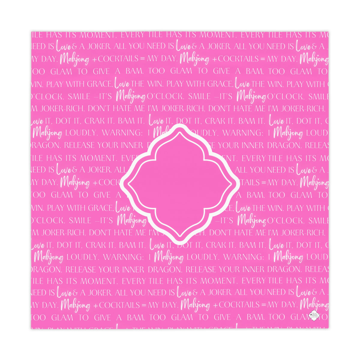 Mahjong Tablecloth — Petal Pink Mah Jongg Table Cover | 55” x 55” I Love Mahjong Collection