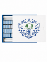 Tropical Mahjong Tiles I On the Go Travel Set I Custom Lid Edition