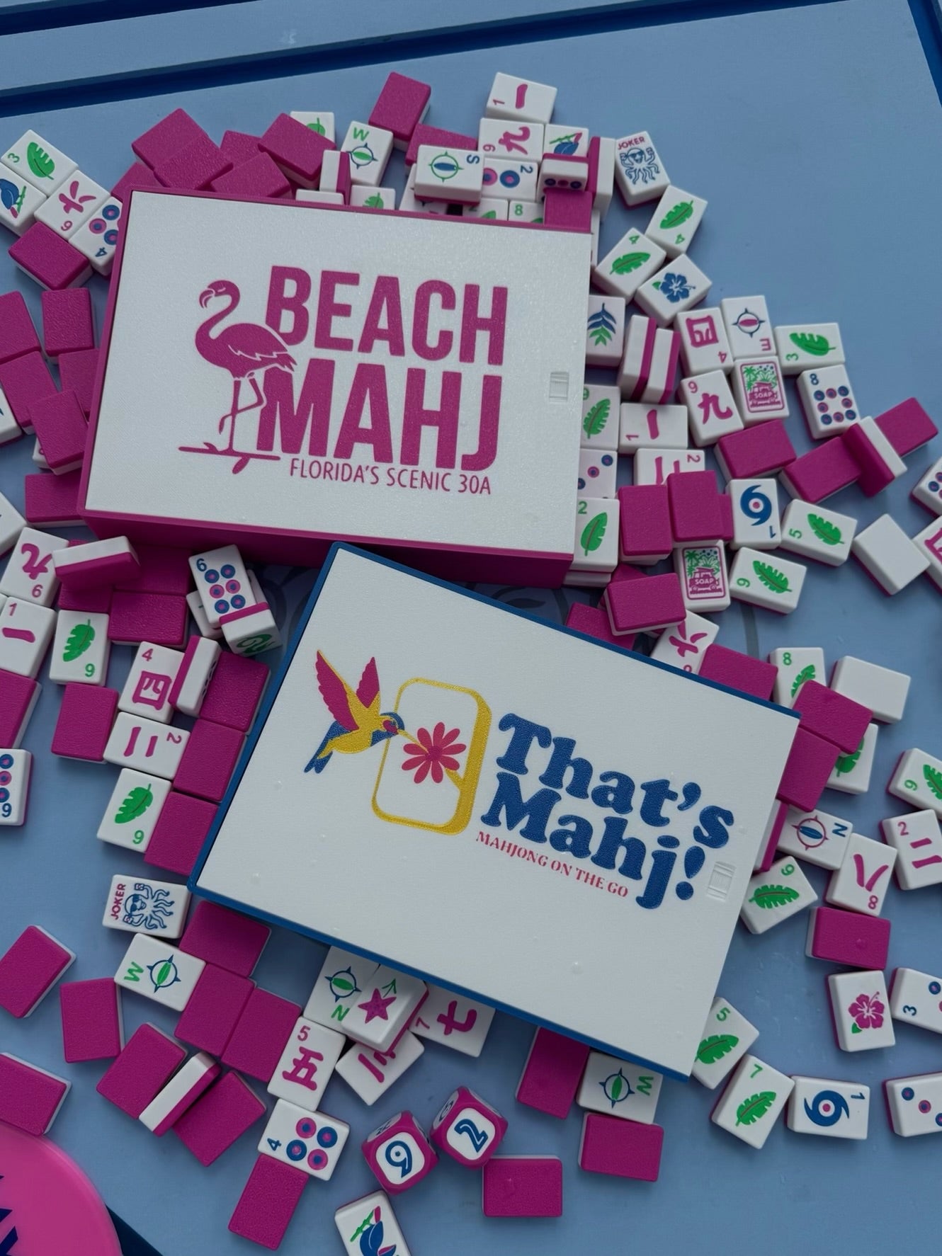 Mahjong on the Go Travel Set - Custom Lid Edition