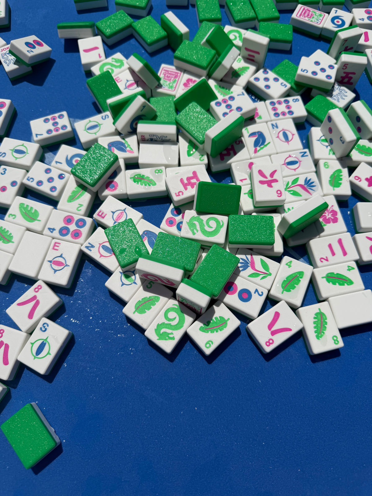 Mahjong Tiles I Tropical Edition I Aqua — Floating Tiles for Pool Play